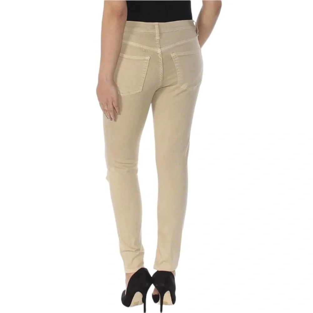 Free People Edgy fun khaki  High rise Destroyed Distressed Zip-fly Skinny Jeans